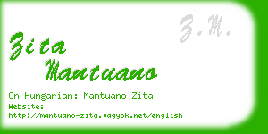 zita mantuano business card